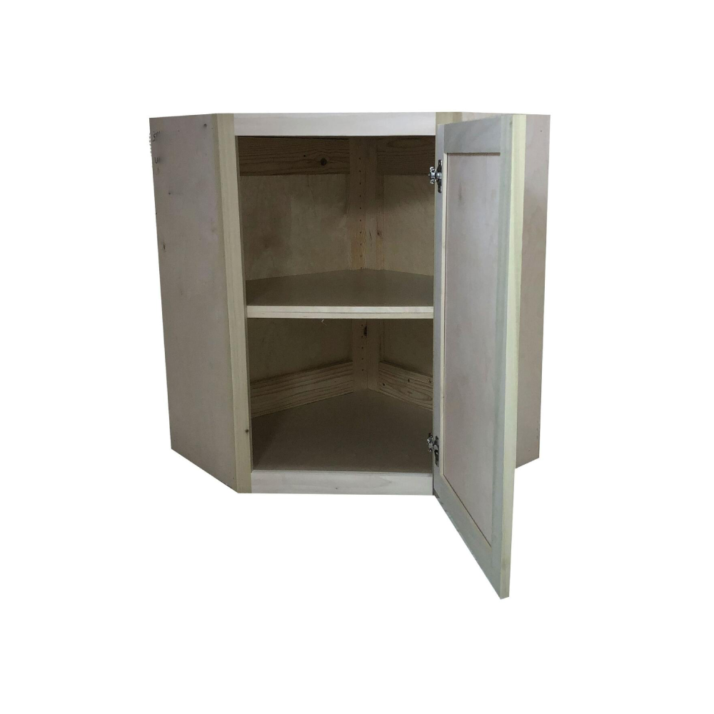 Corner Wall Cabinet | Unfinished Poplar | Shaker Style | 24 in x 30 in